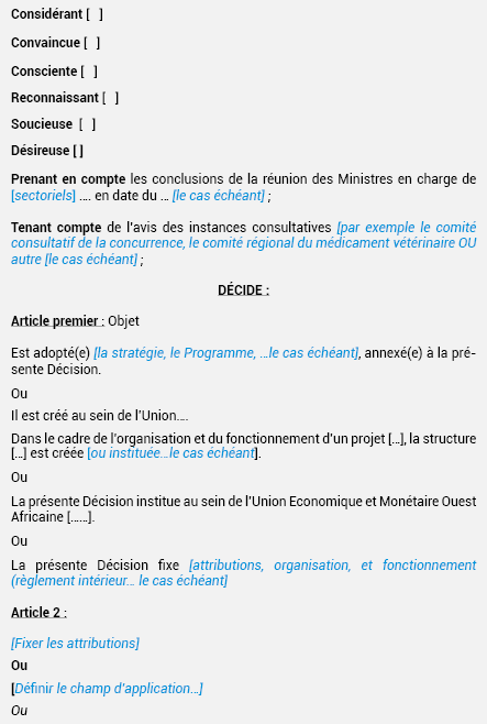 MODÈLE DE DÉCISION DE LA COMMISSION (DÉCISION COM)